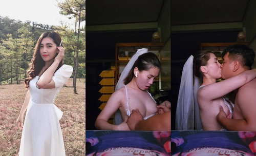 Nay em mặc bộ cô dâu siêu nứng để anh làm chú rể